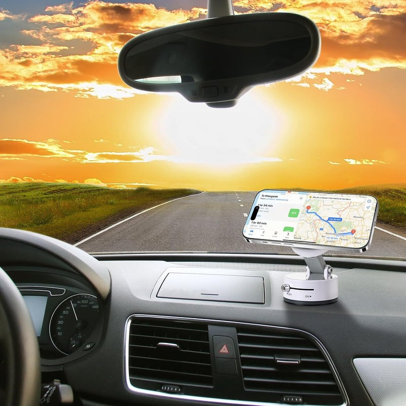 Arabest Magnetic Suction Phone Holder,360 Degree Rotatable,Foldable Mount Stand for Car,Gym,White - Image 5