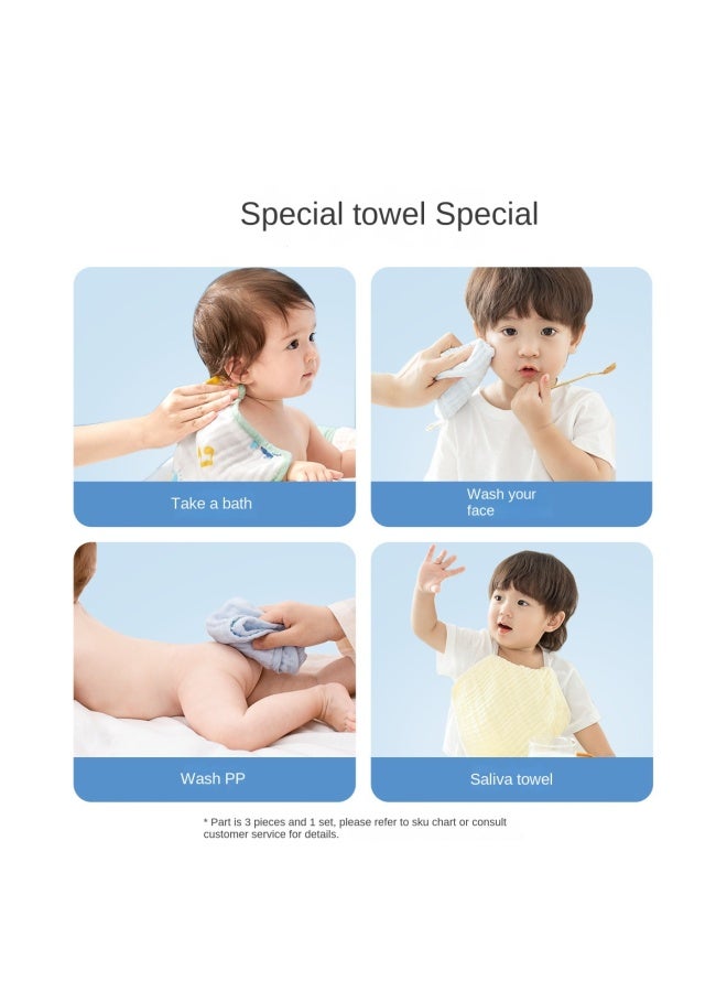 القطن الخالص 3-pack مناشف وجه للأطفال من الشاش المغسول 4 طبقات، مناشف استحمام ناعمة للرضع، مراييل اللعاب للأطفال - Image 5