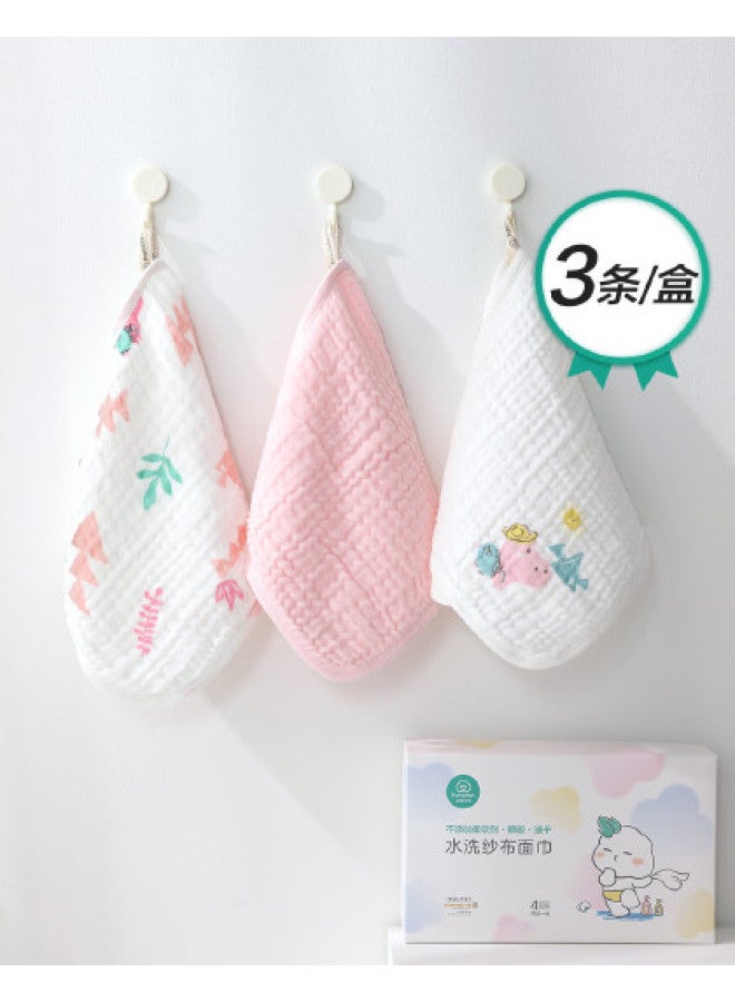 القطن الخالص 3-pack مناشف وجه للأطفال من الشاش المغسول 4 طبقات، مناشف استحمام ناعمة للرضع، مراييل اللعاب للأطفال - Image 1