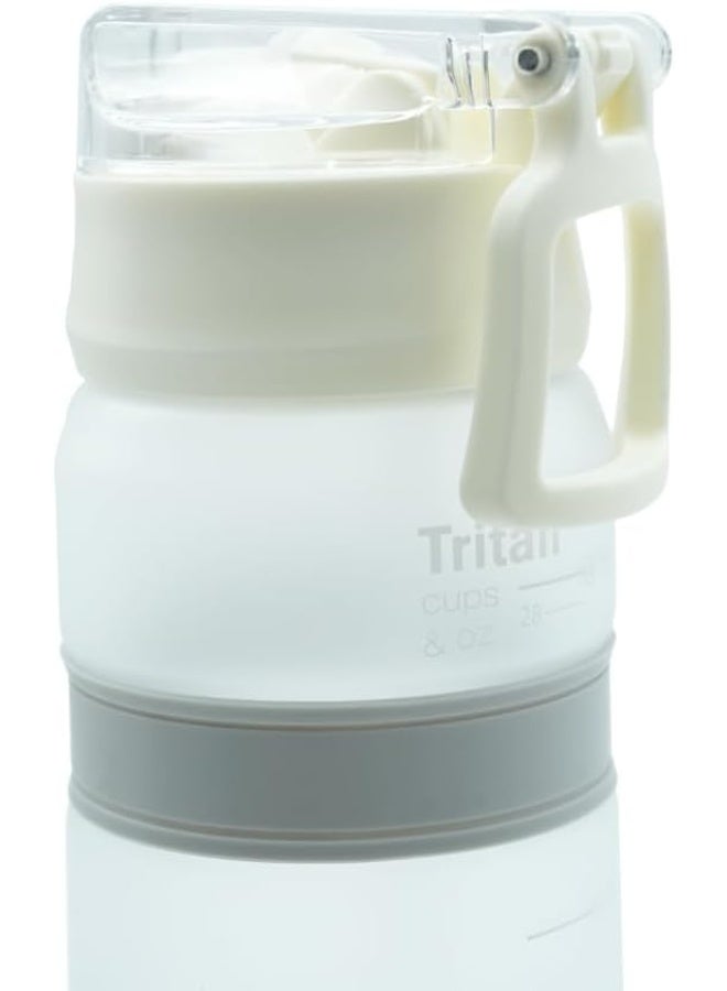 TR6 Hydra Boost Active Frosted Bottle BPA Free Tritan Sports Bottle with Secure Flip Lock Lid Leakproof, Durable & Stylish Ideal for Gym, Travel & Everyday Use 850ml (White) - Image 2