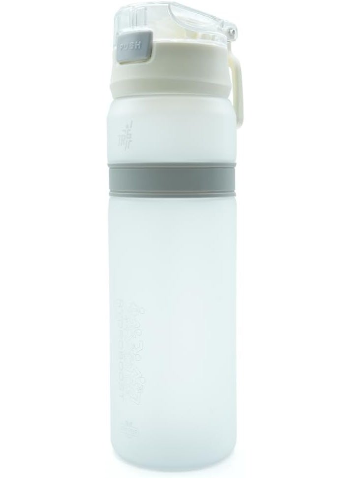 TR6 Hydra Boost Active Frosted Bottle BPA Free Tritan Sports Bottle with Secure Flip Lock Lid Leakproof, Durable & Stylish Ideal for Gym, Travel & Everyday Use 850ml (White) - Image 1