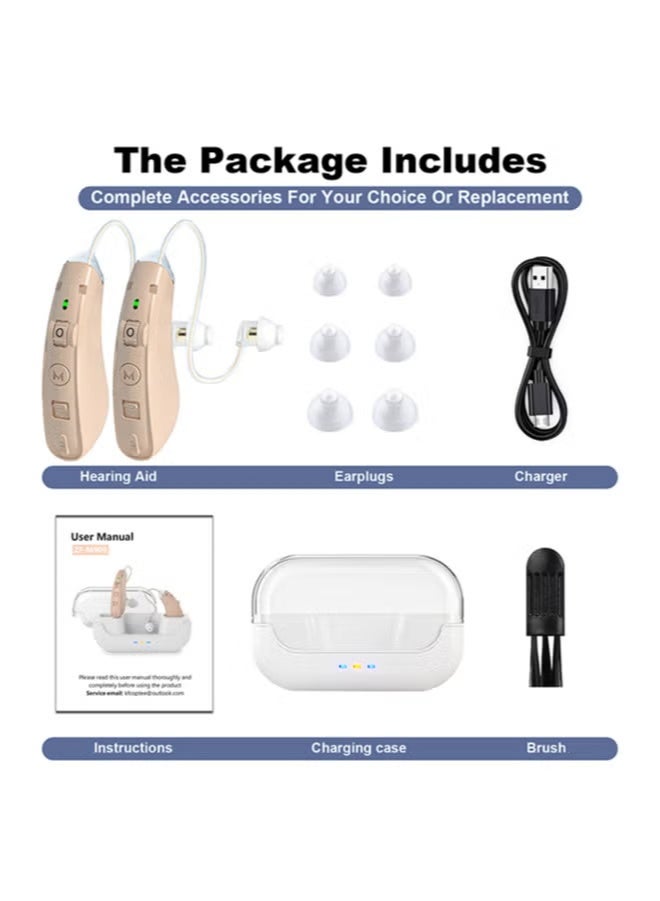 Chixing Rechargeable Hearing Aids for Seniors with Noise Reduction Digital Hearing Amplifiers for Hearing Loss with Charging Box - Image 4