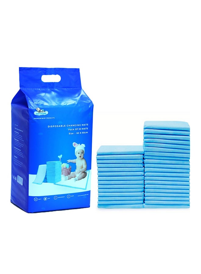 Cute 'n' Cuddle Pack Of 240 Disposable Soft Ultra Absorbent Waterproof Diaper Mess-Free Changing Mat Liners Baby Changing Mat Cover Bed Pads, Blue, 60 CM X 90 CM - Image 1