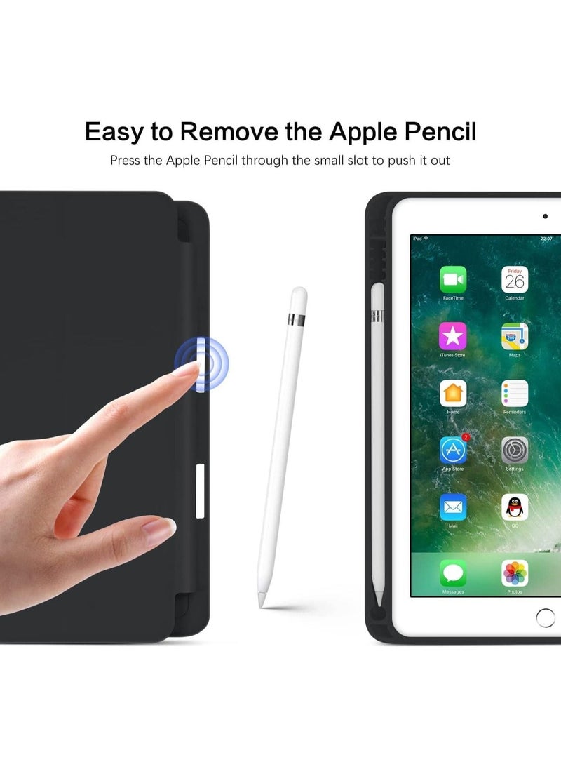 Generic - iPad 6th Generation Case, iPad 5th Generation Case with Pencil Holder, Premium Folio Folding Stand Smart Auto Wake/Sleep Case Cover for Apple iPad 9.7 Inch 2018/2017 - Image 1