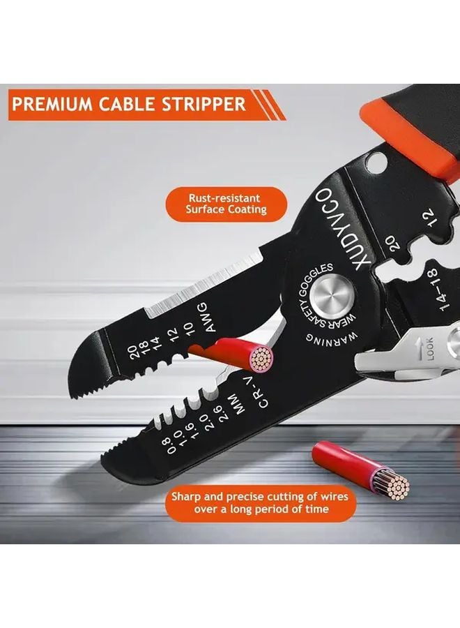 5 In 1 Multifunctional Wire Stripper Tool For 10 20 AWG Electric Wires Black - Image 5