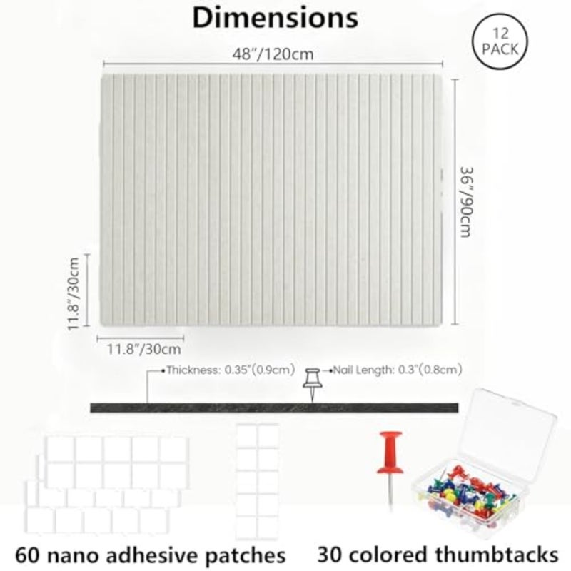 School, home, kitchen office wall decoration: large removable felt cork board tiles in natural brown, lightweight and self-adhesive for easy mounting and repositioning - Image 3