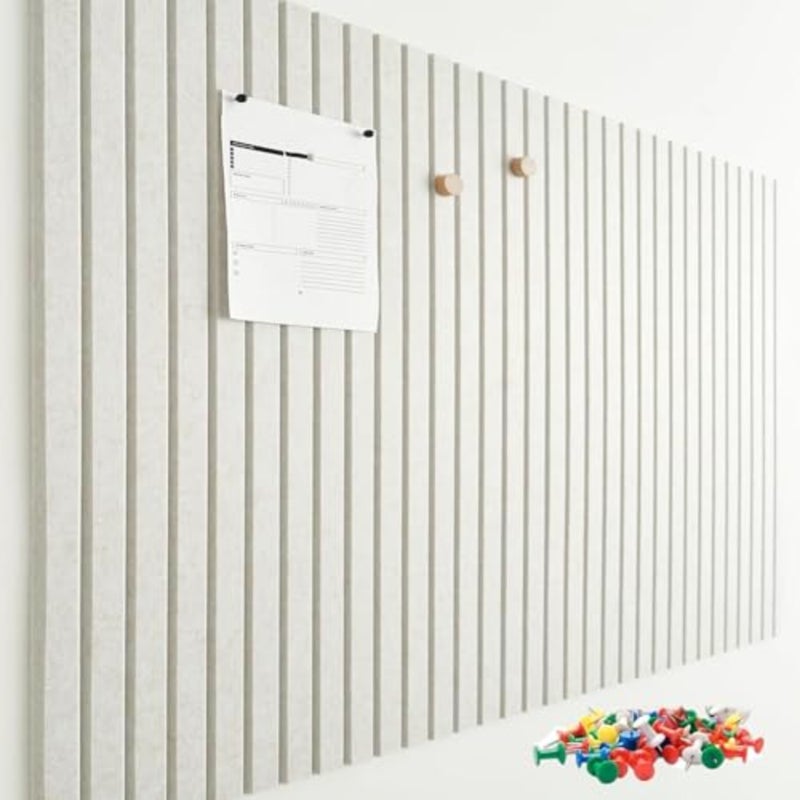School, home, kitchen office wall decoration: large removable felt cork board tiles in natural brown, lightweight and self-adhesive for easy mounting and repositioning - Image 1