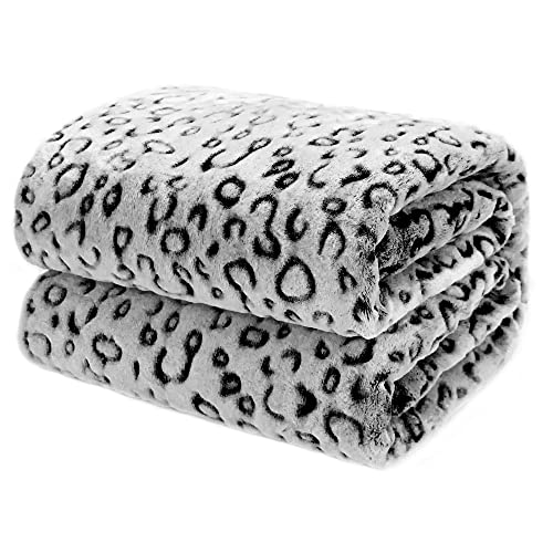 ZHIKU Black Leopard Print Throw Blanket for Women, Soft Cozy Cheetah Blanket, Fleece Throw for Bed Sofa Couch, Mothers Day Birthday Gifts for Women Mom Daughter, 40"x50" - Image 1