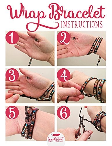 SPUNKYsoul 3 Wrap Dazzling Multi Color Crystal Leather Bracelet Collection - Image 5