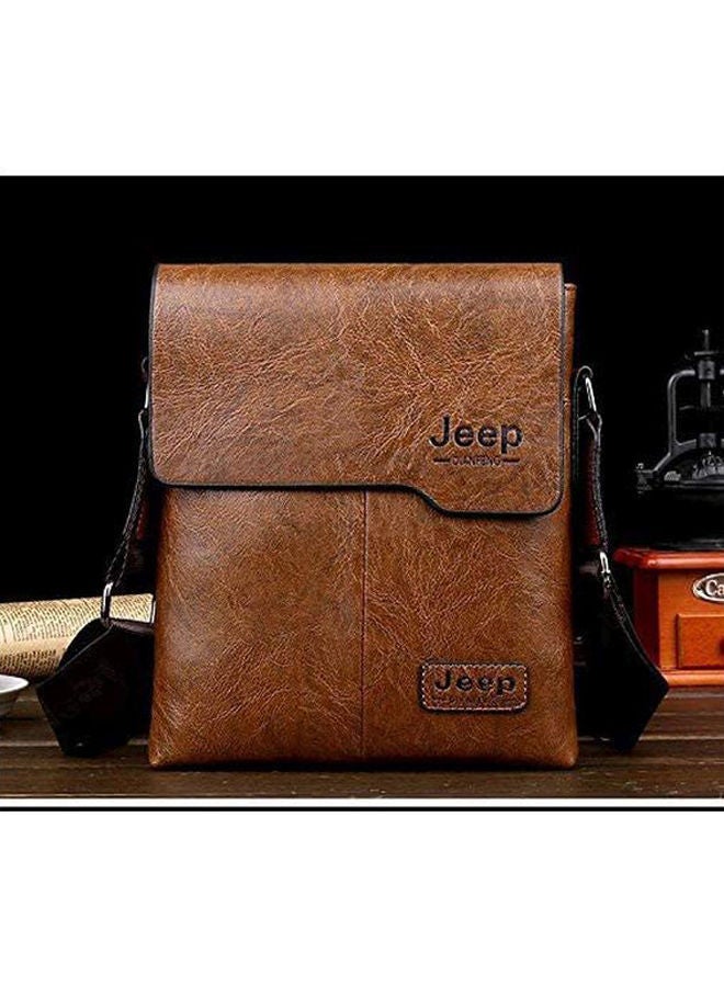 Jeep Leather Crossbody Bag With Purse Brown - Image 3