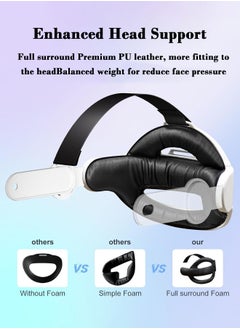 باور_لايف حزام رأس متوافق مع ملحقات Oculus Quest 2 وMeta Quest 2 حزام Elite قابل للتعديل يوفر دعمًا وراحة معززة ويقلل الضغط ويطيل وقت اللعب  - Image 5