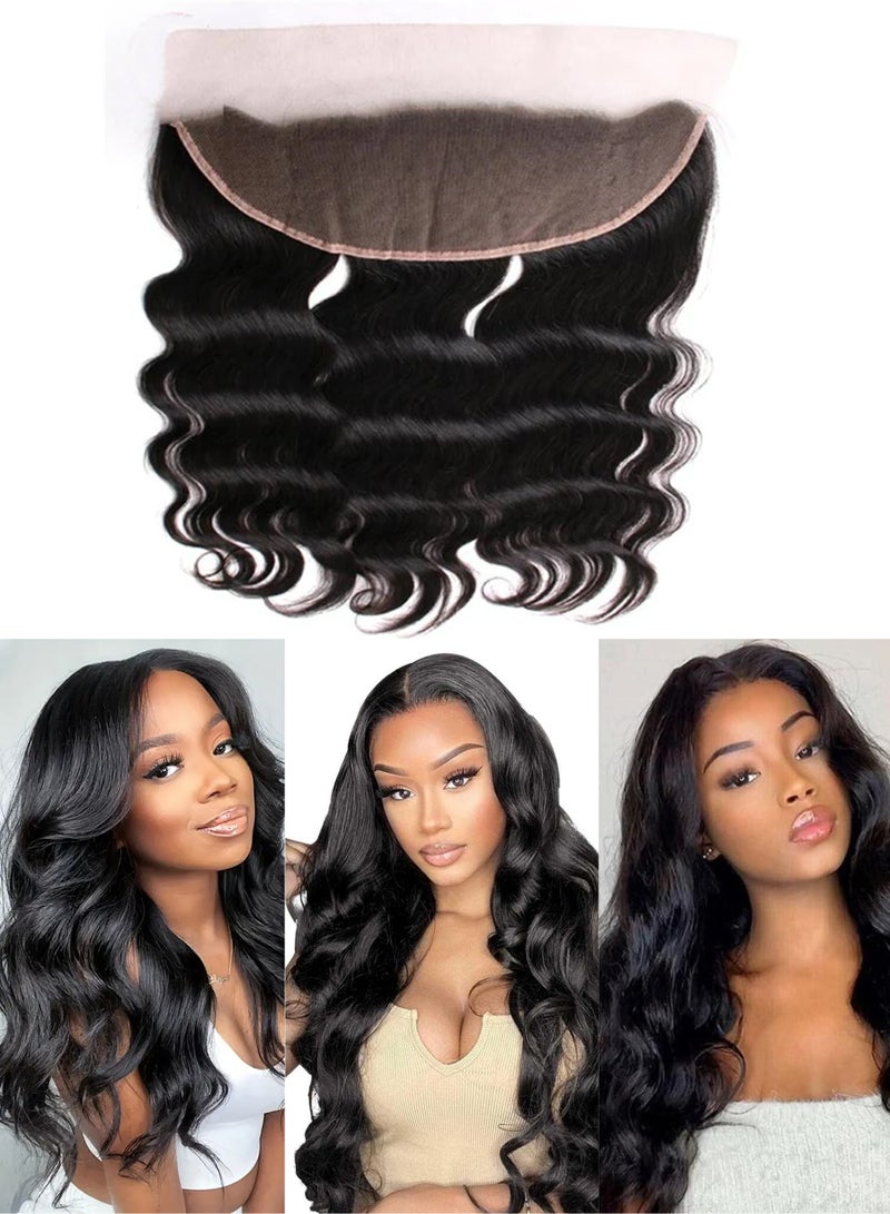 إستيل حريري 13 × 4 شعر مموج بدانتيل أمامي 100% شعر بشري ريمي برازيلي متوسط ​​بني سويسري دانتيل قابل للتخصيص صبغ شعر بكر بدرجة 9A أسود طبيعي تصميم متعدد الاستخدامات للشعر المستعار مصففي الشعر المحترفين - Image 1