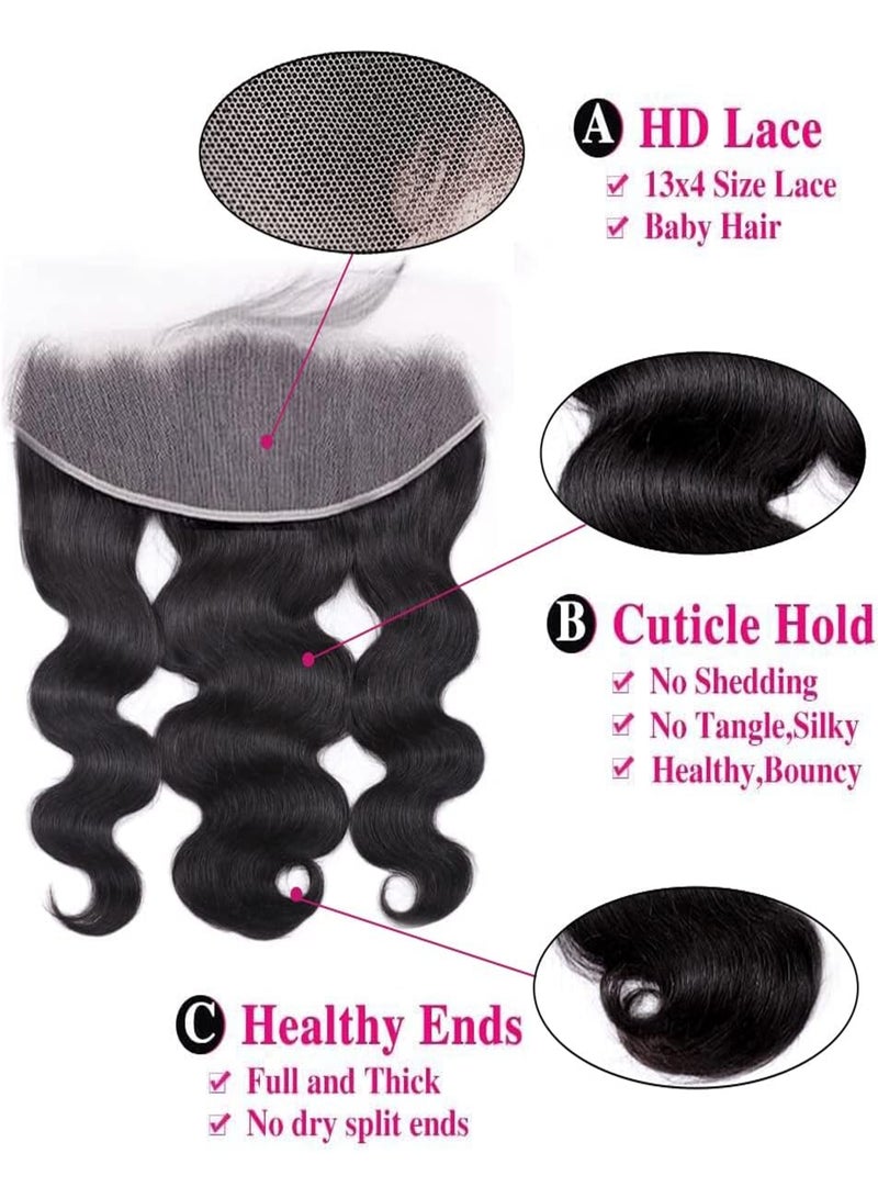 إستيل حريري 13 × 4 شعر مموج بدانتيل أمامي 100% شعر بشري ريمي برازيلي متوسط ​​بني سويسري دانتيل قابل للتخصيص صبغ شعر بكر بدرجة 9A أسود طبيعي تصميم متعدد الاستخدامات للشعر المستعار مصففي الشعر المحترفين - Image 2