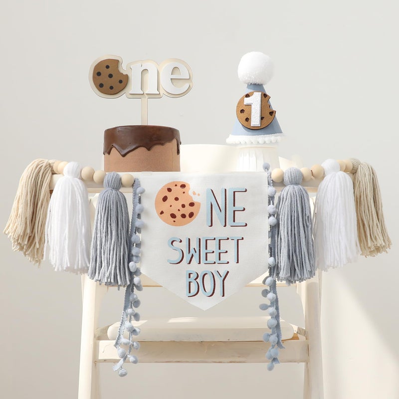DCJHFJ Wildflower First High Chair Banner Birthday Decorations For Girl One Flower Cake Topper Floral Hat 1st Birthday Decoration Supplies - Image 2
