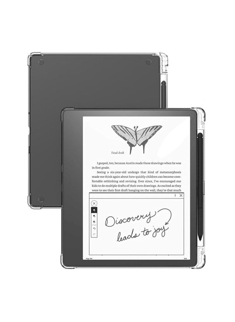 Kindle Scribe 10.2 2022/2024 with pen tray case, thin and soft TPU airbag anti-drop transparent soft shell