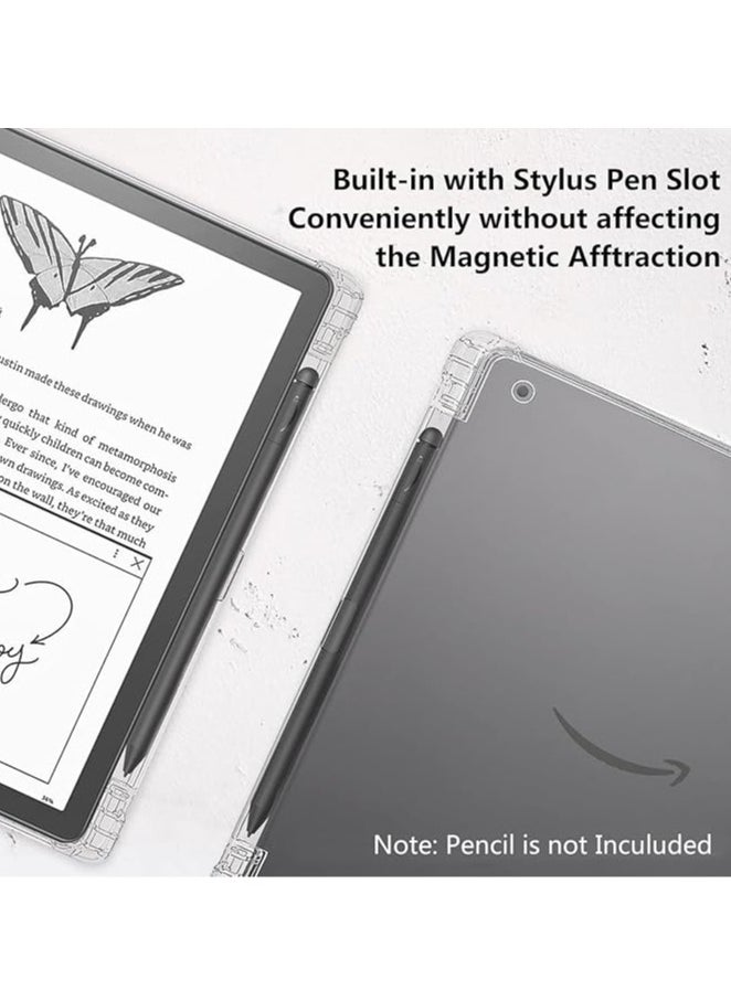 Kindle Scribe 10.2 2022/2024 with pen tray case, thin and soft TPU airbag anti-drop transparent soft shell
