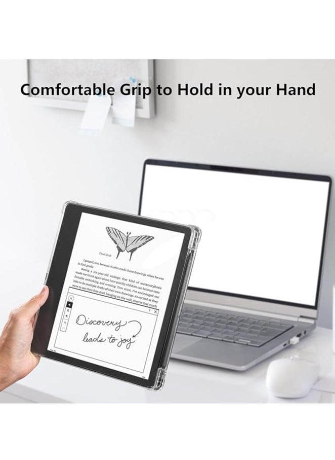 Kindle Scribe 10.2 2022/2024 with pen tray case, thin and soft TPU airbag anti-drop transparent soft shell