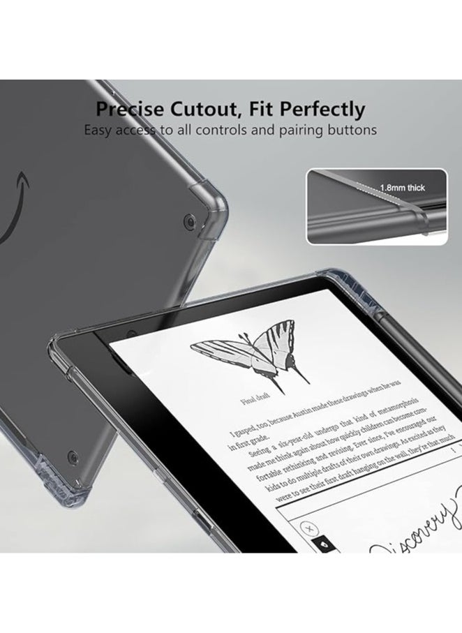 Kindle Scribe 10.2 2022/2024 with pen tray case, thin and soft TPU airbag anti-drop transparent soft shell