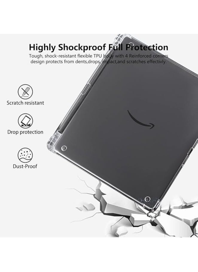 Kindle Scribe 10.2 2022/2024 with pen tray case, thin and soft TPU airbag anti-drop transparent soft shell