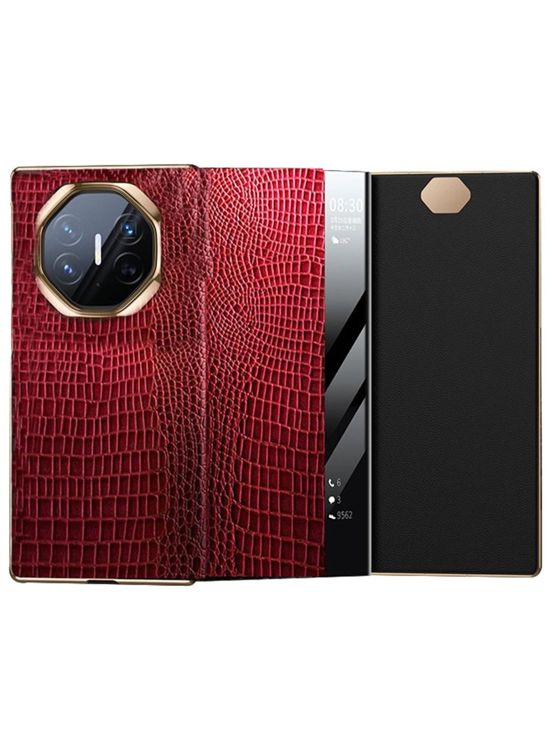 Smart View Flip Case Compatible with Huawei Mate XT Ultimate Design, Slim Flip Case Drop Protection Shockproof Protective Cover with Window View Function