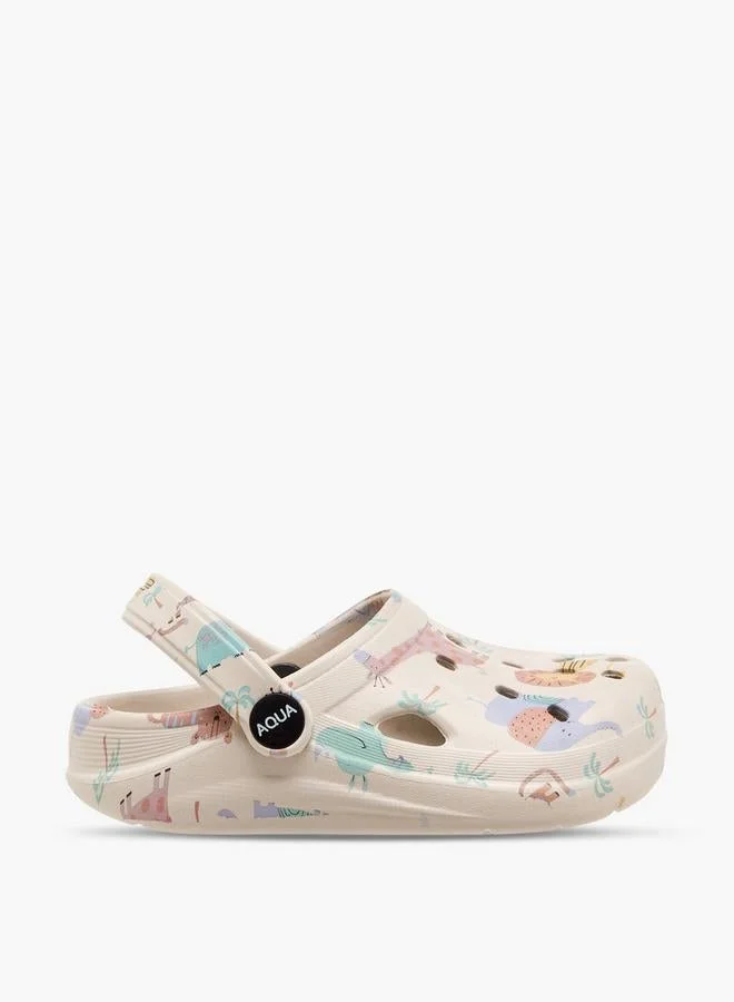 أكوا Boys Printed Clogs
