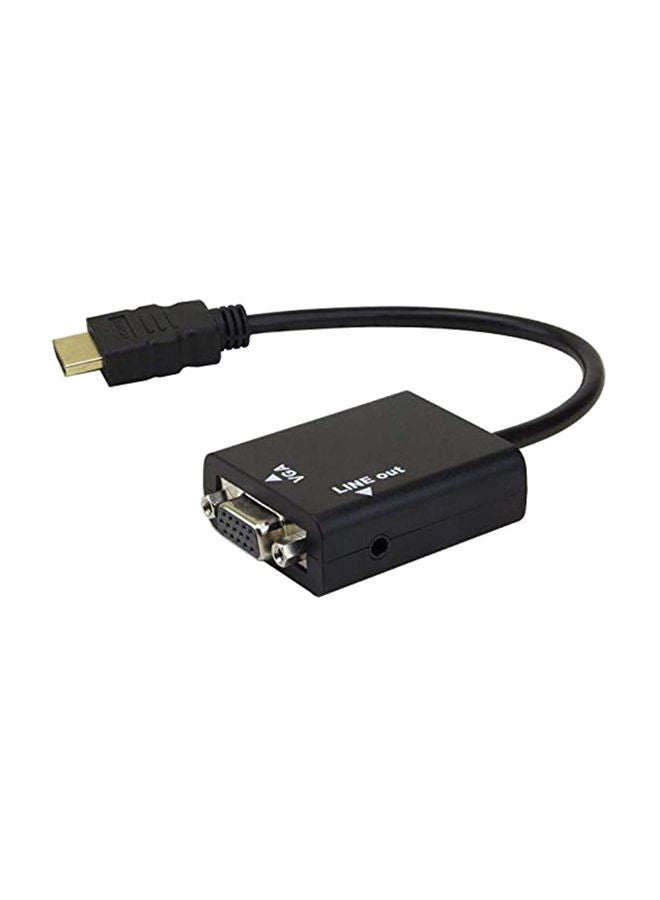 NIBEMINENT HDMI Male to VGA Female Adapter Audio Video Converter Cable for PC Black - Image 1