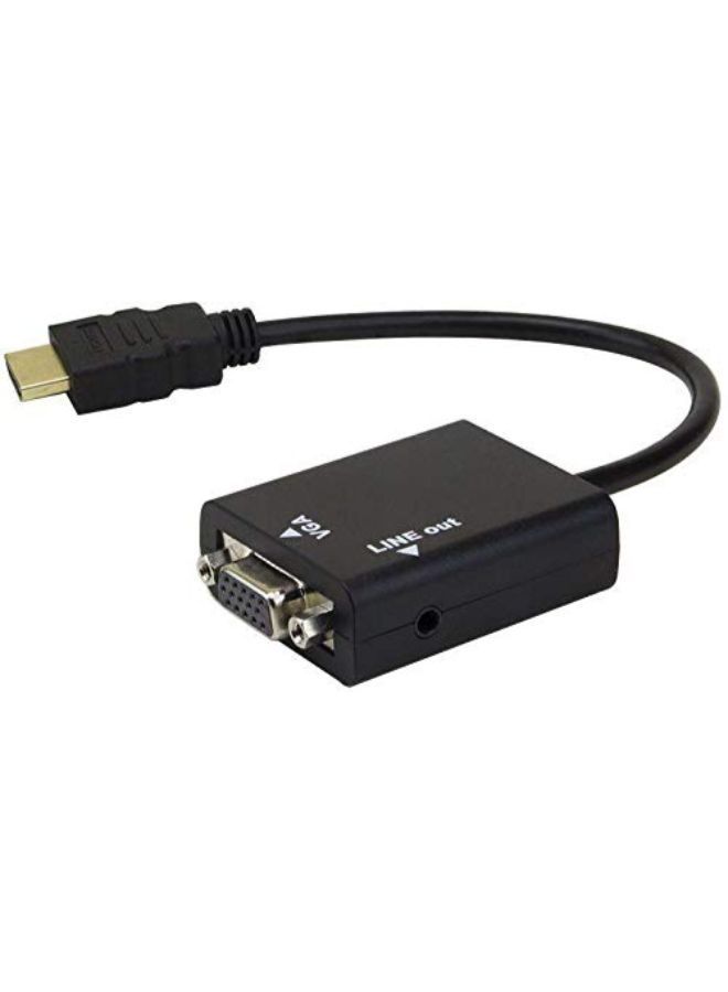 NIBEMINENT HDMI Male to VGA Female Adapter Audio Video Converter Cable for PC Black - Image 3