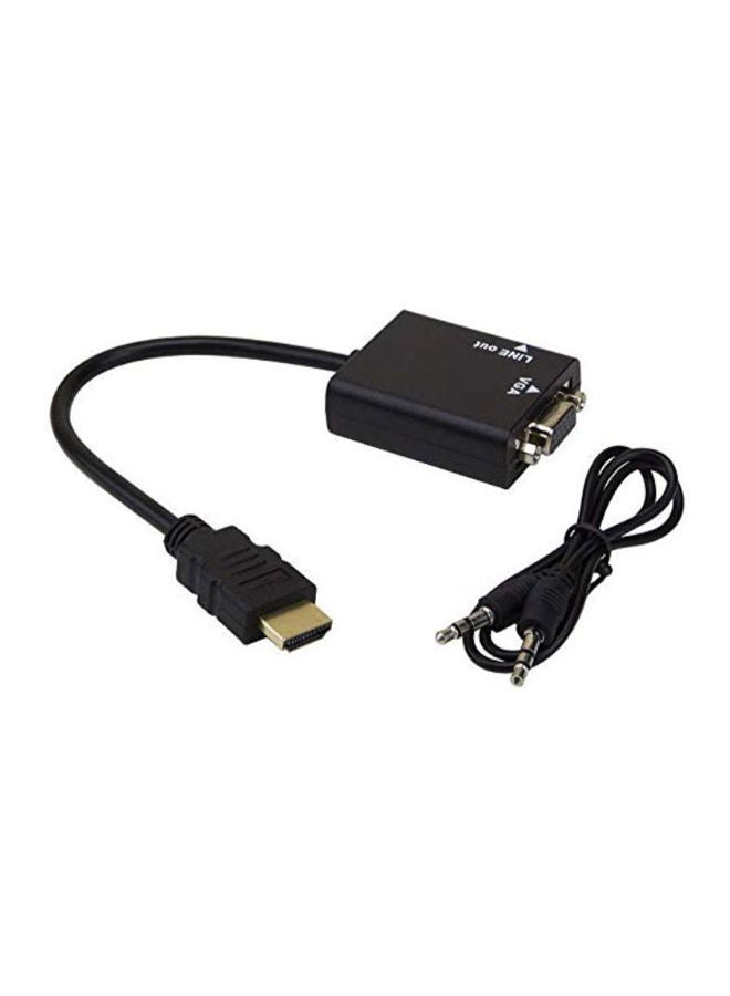 NIBEMINENT HDMI Male to VGA Female Adapter Audio Video Converter Cable for PC Black - Image 2
