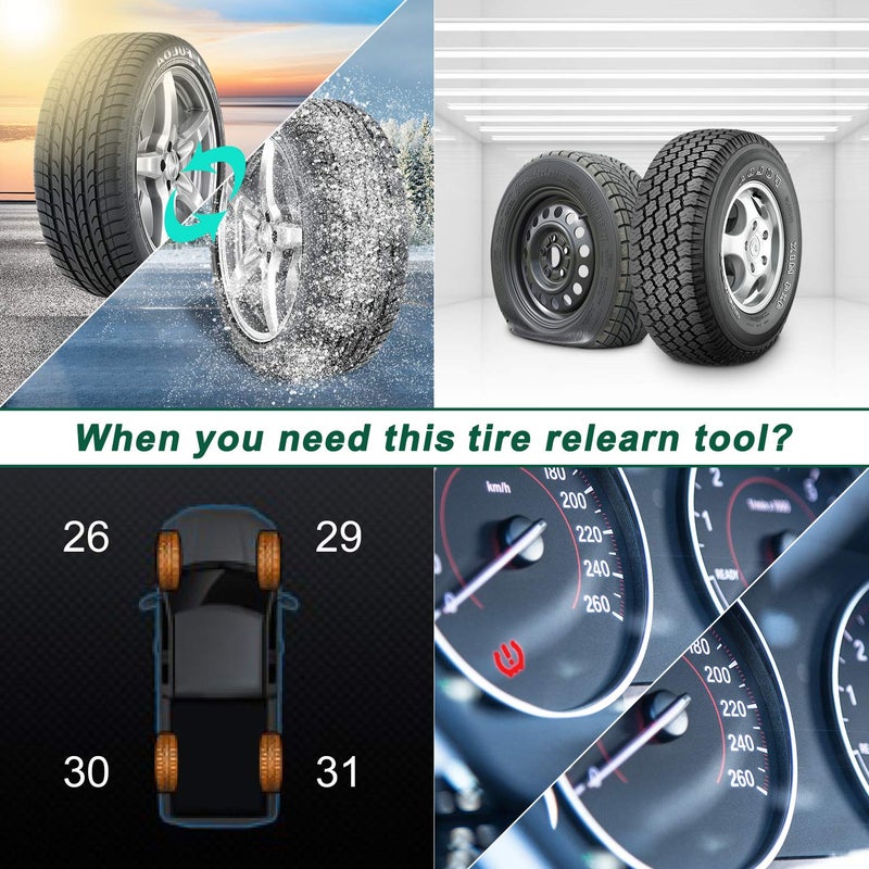 JDiag TPMS Sensor Tool, TPMS Relearn Tool for F150 Auto TPMS Reset Sensor Programming Training Tools Tire Pressure Monitoring System (TPMS-19 / 8C2Z-1A203-A) - Image 4