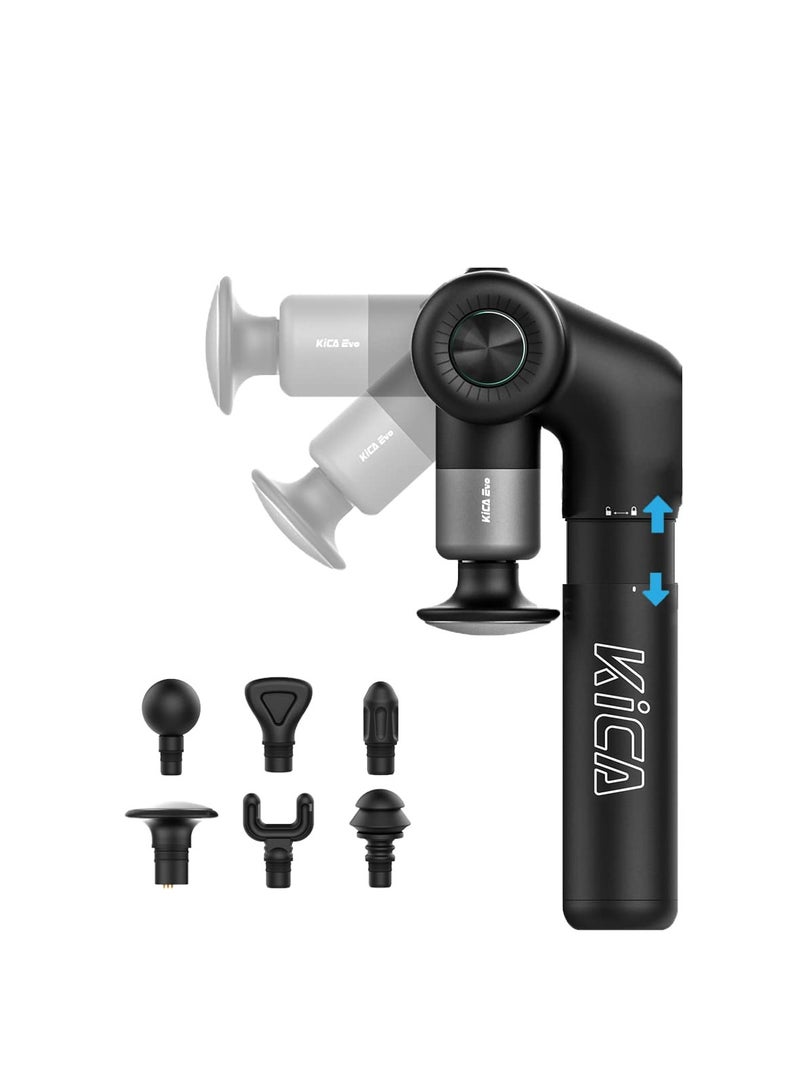 KiCA Kica EVO Muscle Massage Gun with Adjustable Arm, 12.9-inch Extendable Pole, 6 Heads, Built-in Heat Compress for Deep Tissue Back Massage, Athletes Pain Relief, Portable Handheld Massager - Image 1