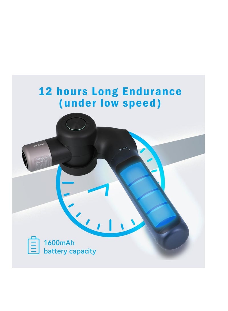 KiCA Kica EVO Muscle Massage Gun with Adjustable Arm, 12.9-inch Extendable Pole, 6 Heads, Built-in Heat Compress for Deep Tissue Back Massage, Athletes Pain Relief, Portable Handheld Massager - Image 5