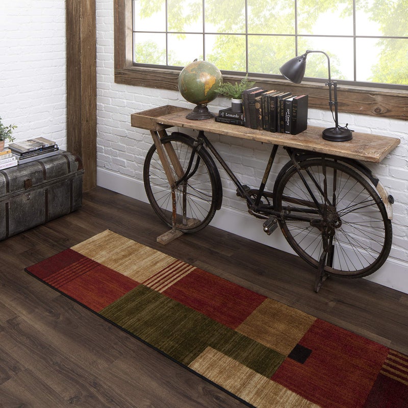 Mohawk Home Alliance Modern Geometric 2 x 8 Area Rug  Red  Perfect for Living Room Dining Room Office