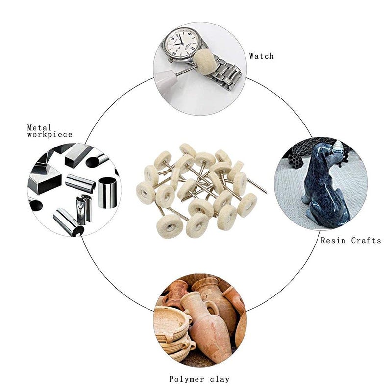 DIY Crafts CTDIYHI31438 Mounted Cotton Soft Fine 11749 Shank Polishing Buff Wheel 235 mm Shank for Dremel Rotary Tools - Image 4