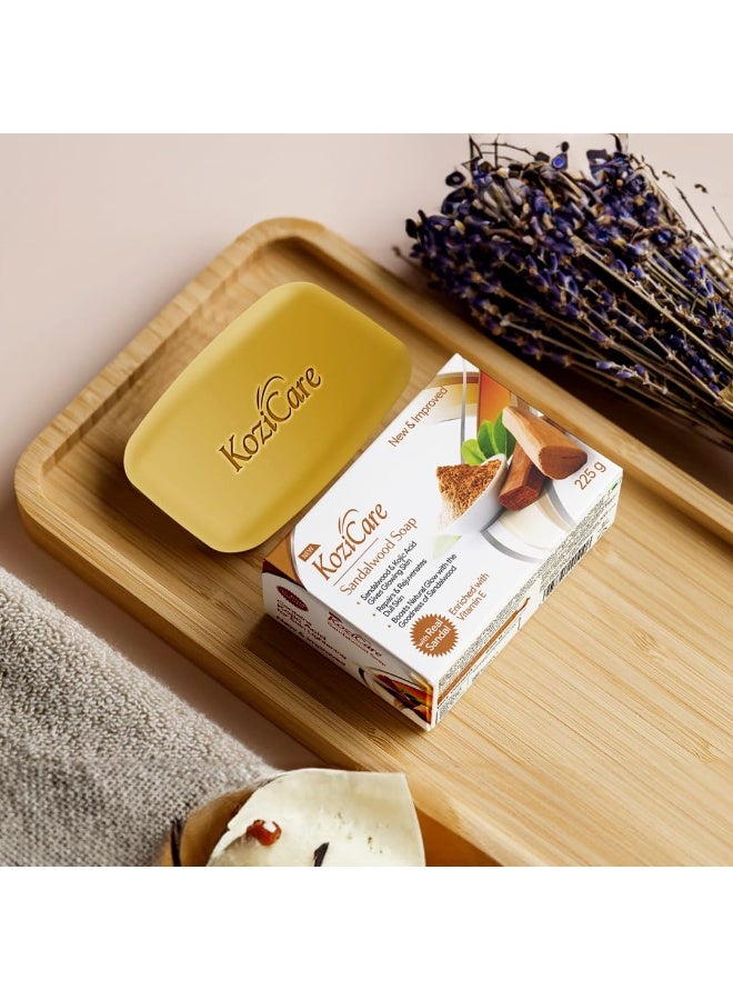 Kozicare Sandalwood Bath Soap for Younger Looking and Glowing Skin |75gm (Pack of 9) - Image 2