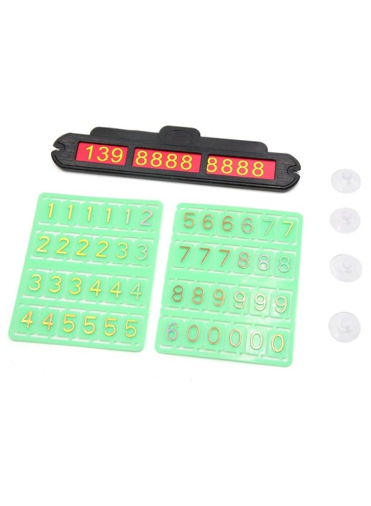 Rubik بطاقة وقوف مؤقتة مضيئة مع عرض الأرقام - تثبيت على الزجاج الأمامي باللون الأسود - Image 1