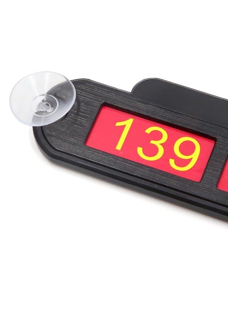 Rubik بطاقة وقوف مؤقتة مضيئة مع عرض الأرقام - تثبيت على الزجاج الأمامي باللون الأسود - Image 2