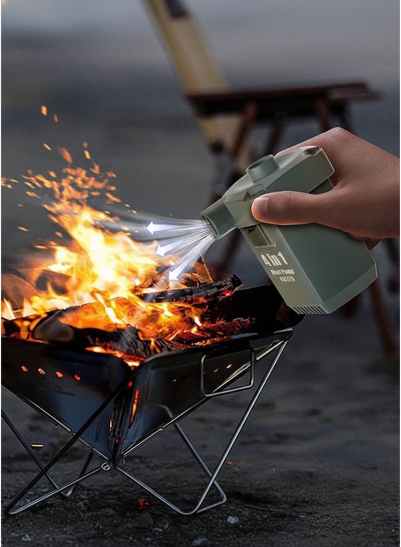 vexa pro Portable Electric Air Pump 260L/min | Rechargeable Inflator & Deflator | Type-C Charging | 3 Nozzles for Air Mattress, Boats, Pool Floats & Camping – White - Image 4