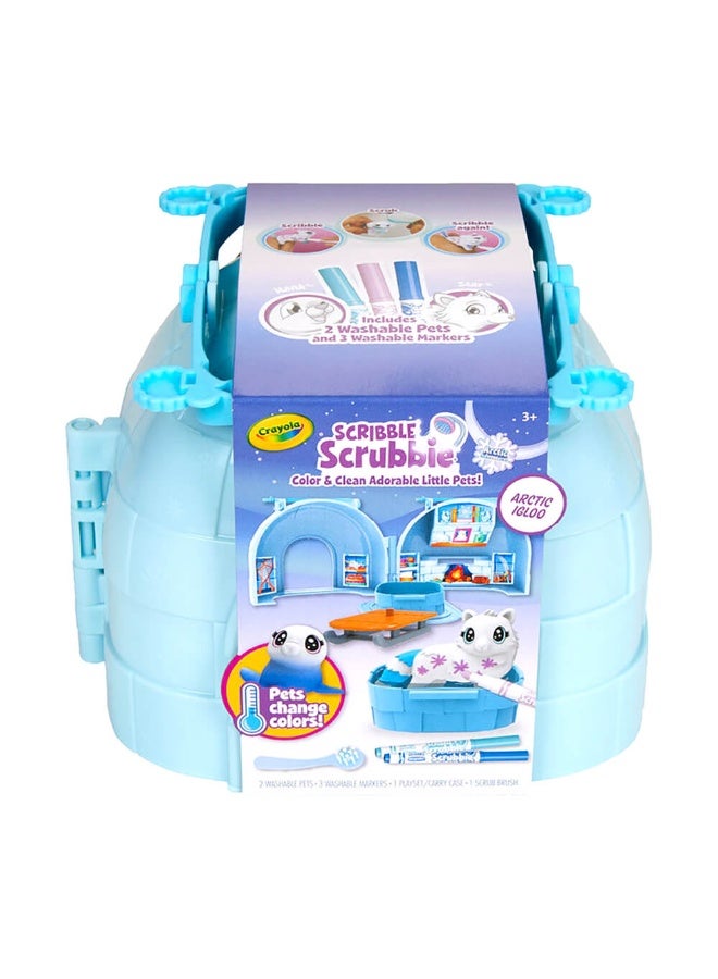 Crayola Scribble Scrubbie Pets Arctic Igloo Playset & 3 Washable Markers - Image 3
