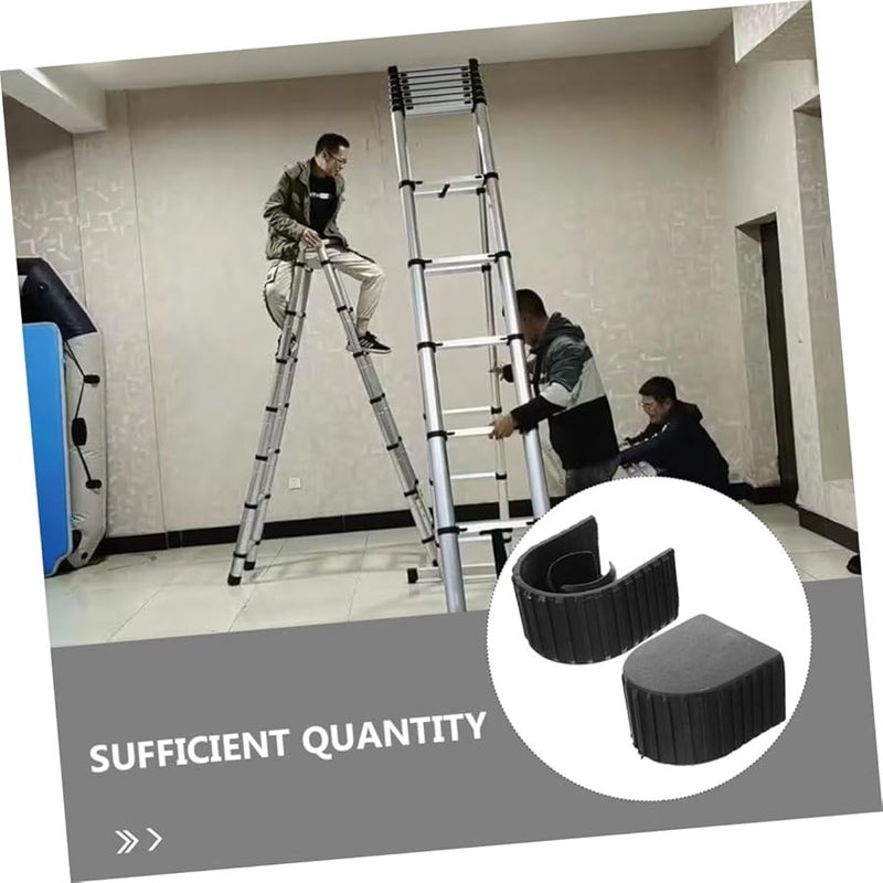 Ladder Foot Protection Caps 4Pcs Non Slip Cushion Pads Size 5X4 3X2 9CM For Telescopic Folding Ladders - Image 4