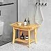 Bamfan Bamboo Shower Bench Inside Shower Stool with SpaceEfficient Storage Shelf Shower Bath Chairs Spa Seats for Bathroom Great for All Ages Unisex Elderly Waterproof Natural - Image 4