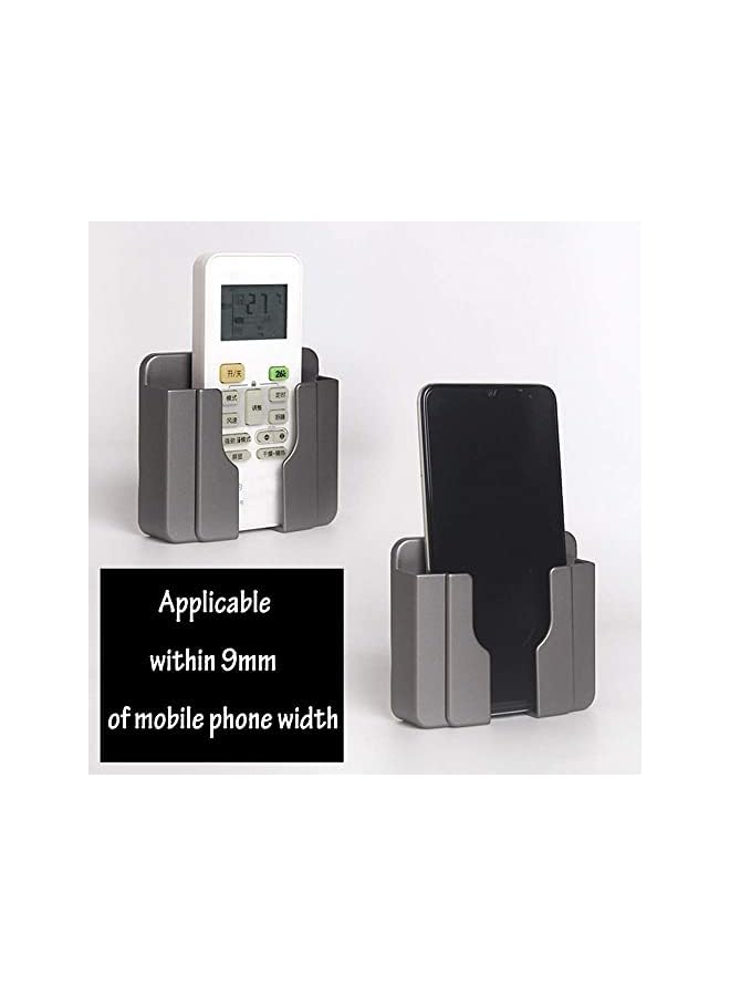 SYOSI حامل هاتف على الحائط مكون من 6 قطع، صندوق تخزين وشحن لجهاز التحكم عن بعد للهاتف المحمول، صندوق تخزين مثبت على الحائط لجهاز التحكم عن بعد للتلفزيون ومكيف الهواء وجهاز التحكم عن بعد للهاتف (أبيض ورمادي وذهبي) - Image 5