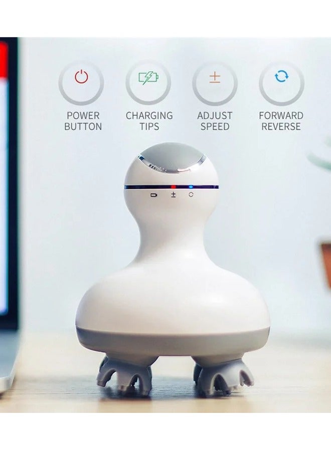 general Electric Scalp Massager with 4 Massage Heads, Portable 3D Massaging Head Scratcher with Tissue Kneading Nodes Stress Release Massager for Muscles Shoulder Calf Head - Image 3