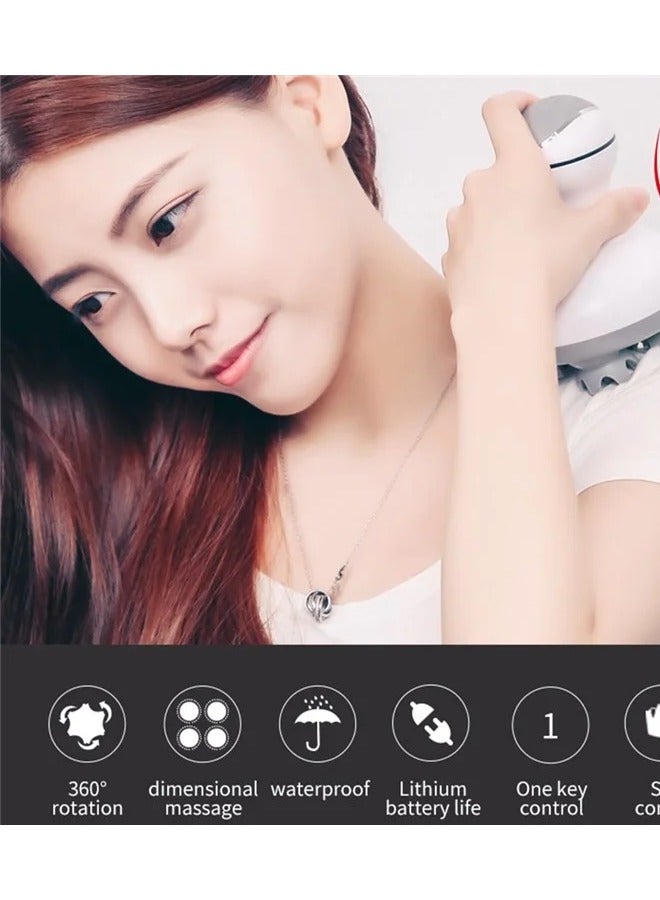 general Electric Scalp Massager with 4 Massage Heads, Portable 3D Massaging Head Scratcher with Tissue Kneading Nodes Stress Release Massager for Muscles Shoulder Calf Head - Image 5