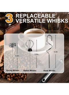 ANYOUI Upgraded Rechargeable Electric Foam Maker, Milk Frother Handheld Foam Maker, Drink Mixer with 3 Stainless whisks 3 Speed Adjustable Foam Maker Blender for Latte, Hot Chocolate, Egg  - Image 4