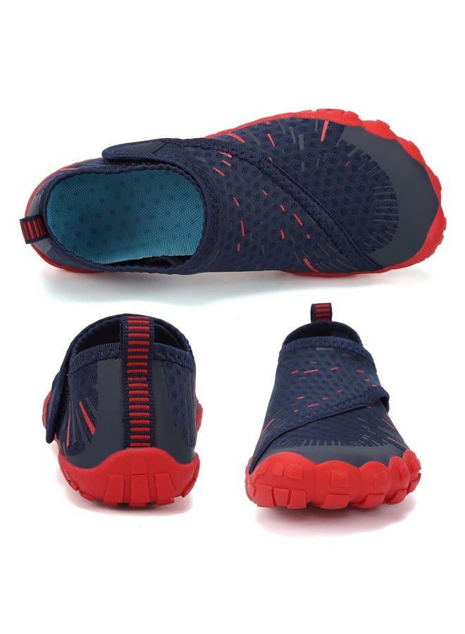 CIOR Kids Boys & Girls Water Shoes Sports Aqua Athletic Sneakers Lightweight Sport Fast Dry Shoes(Toddler/Little Kid/Big Kid), 11.navy.red, 2 Big Kid - Image 4