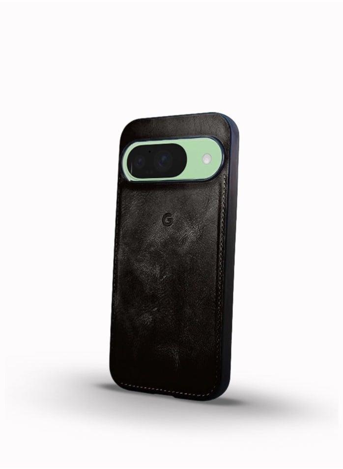 Generic - For Google Pixel 9 Luxury Hard Leather Back Case, Hard Tpu Back and Fully Proteciton Compatible With Google Pixel 9 (6.3'') (Black) - Image 1