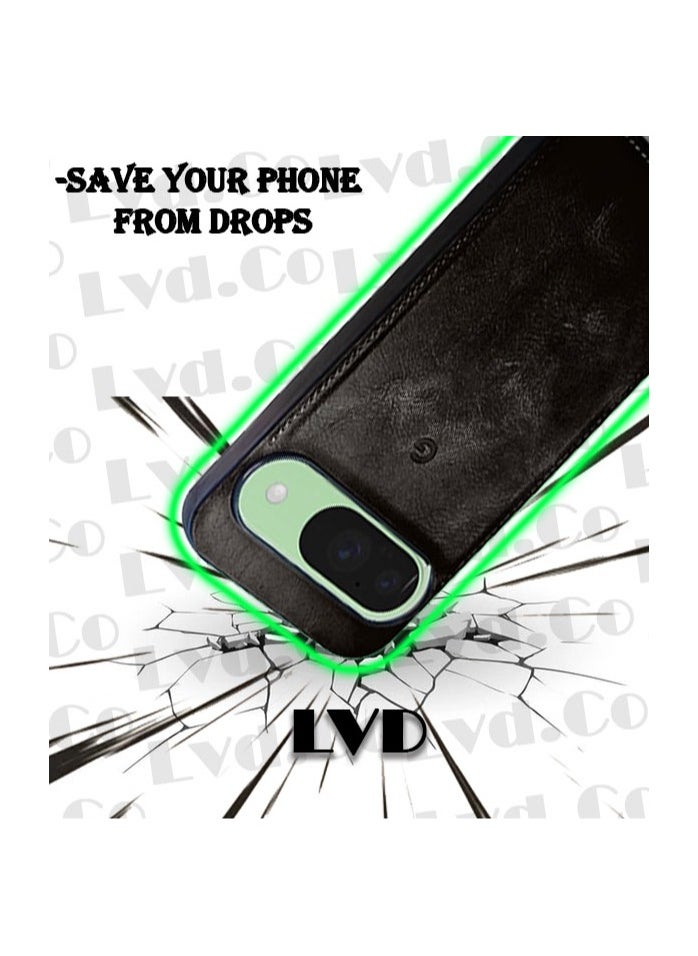 Generic - For Google Pixel 9 Luxury Hard Leather Back Case, Hard Tpu Back and Fully Proteciton Compatible With Google Pixel 9 (6.3'') (Black) - Image 1