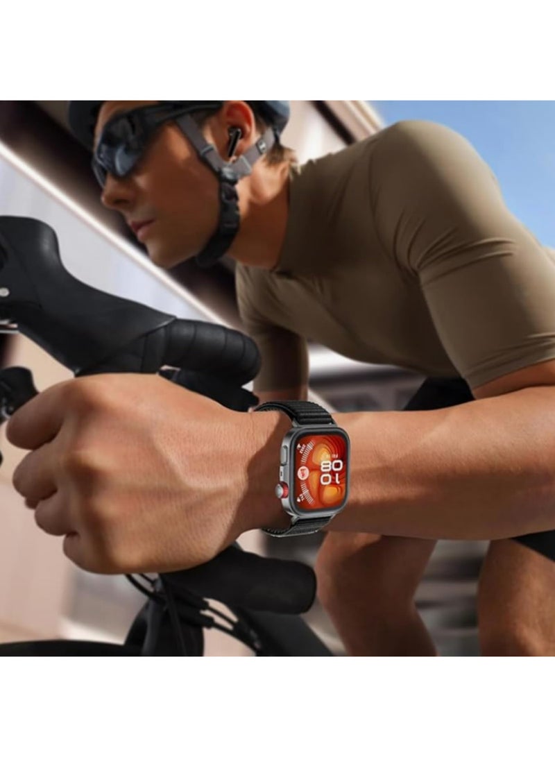 حزام واحد من النايلون المنسوج لساعة هواوي Watch Fit 3/4/4 Pro 2025، حزام رياضي قابل للتنفس بدون فجوات، بديل لسوار ساعة هواوي Watch Fit 4 Pro / Fit4 / Fit3، أسود. - Image 3