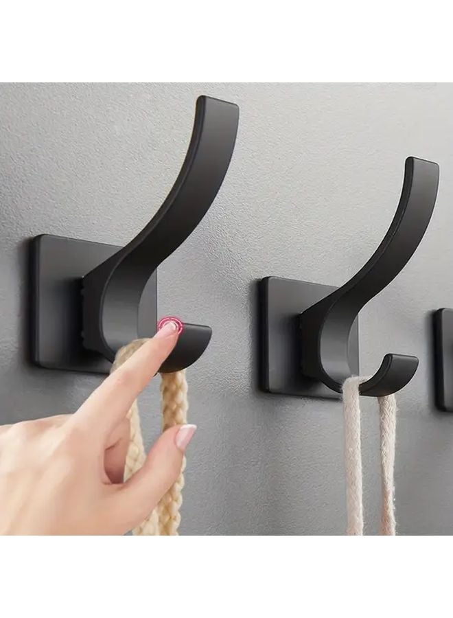 Black Self Adhesive Hooks Space Saving Wall Mounted For Bathroom Kitchen Bedroom - Image 2