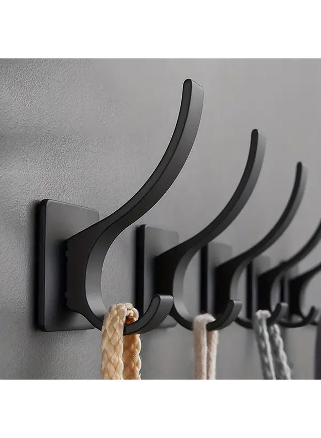 Black Self Adhesive Hooks Space Saving Wall Mounted For Bathroom Kitchen Bedroom - Image 1